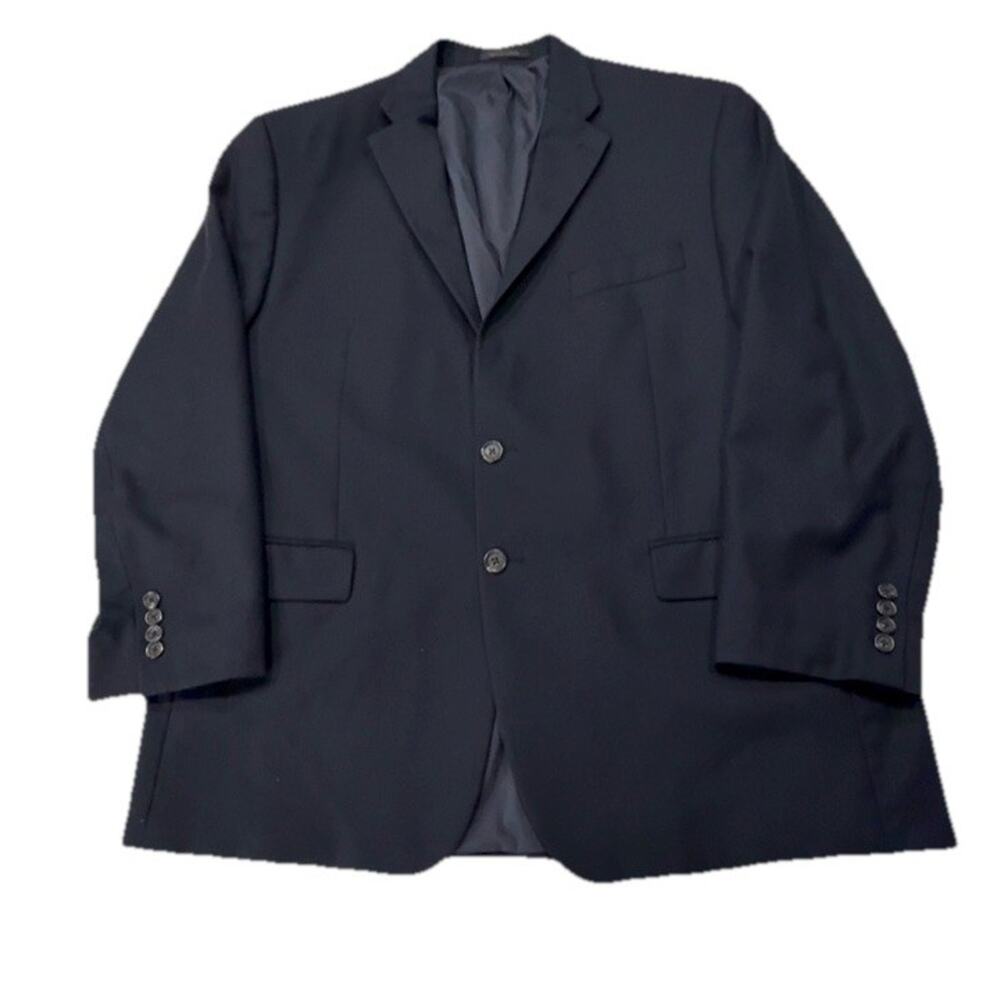 Lauren Ralph Lauren Blazer 46R Navy Blue 100% Wool 2 Button Sport Coat Classic